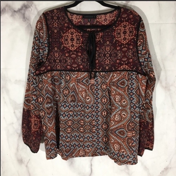 Sanctuary patchwork belle boho blouse sz.M - Picture 2 of 5